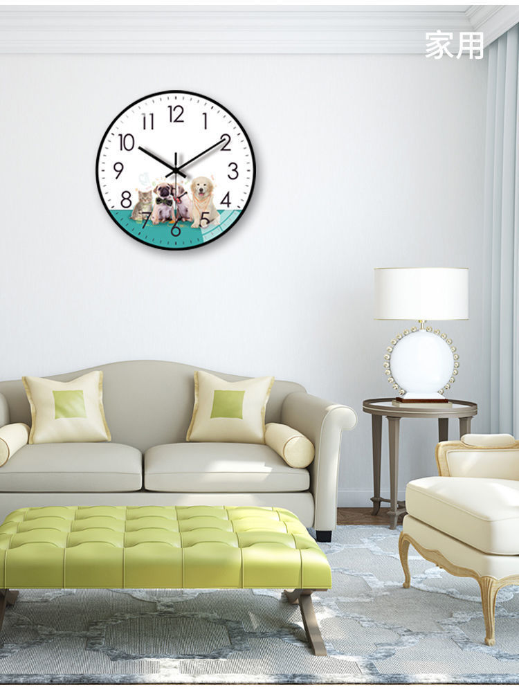 静音挂钟现代客厅钟表卧室时尚挂表家用挂墙石英钟简约时钟免打孔北欧