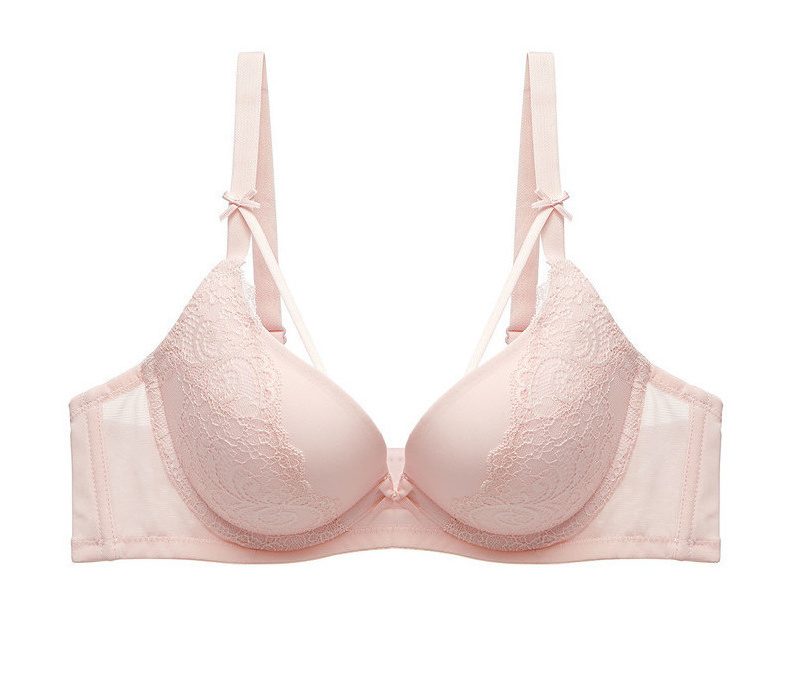七斓蝴蝶结性感可爱薄杯蕾丝聚拢文胸内衣女士胸罩有钢圈