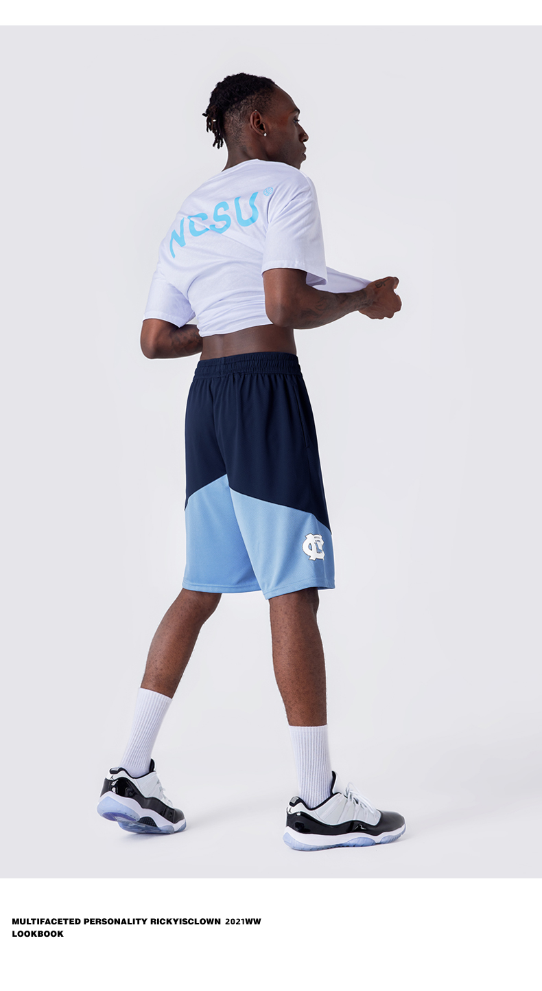 美式北卡蓝ncaa篮球短裤运动球裤男生训练篮球裤男夏季五分跑步
