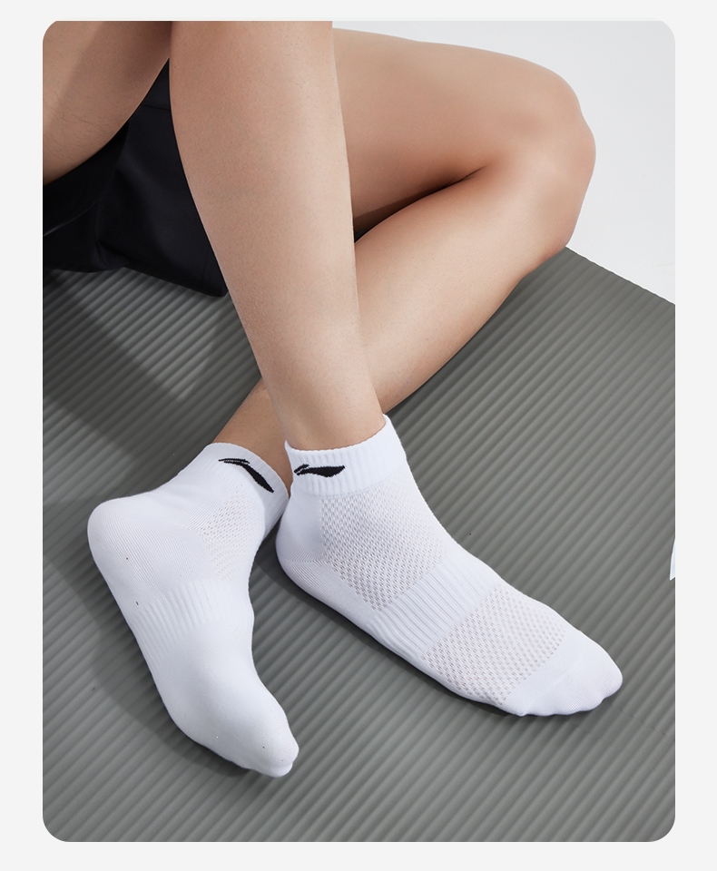 李宁(li-ning)运动袜 李宁(li-ning)运动袜子男士羽毛球款冬季纯棉中