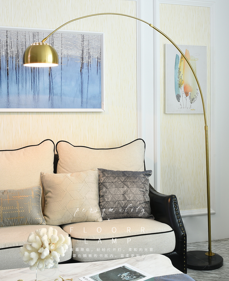 沙发灯落地灯客厅卧室钓鱼灯北欧轻奢后现代意式闪电客创意茶几台灯