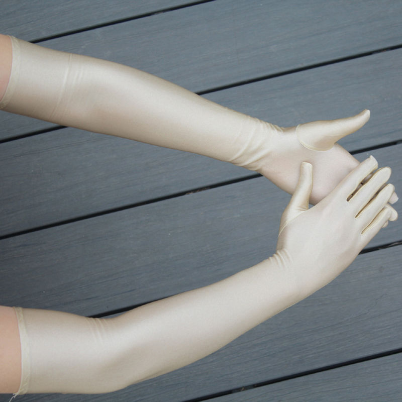 买2送1女春夏长款防晒手套弹力氨纶紧身透气薄款礼仪开车舞蹈动漫