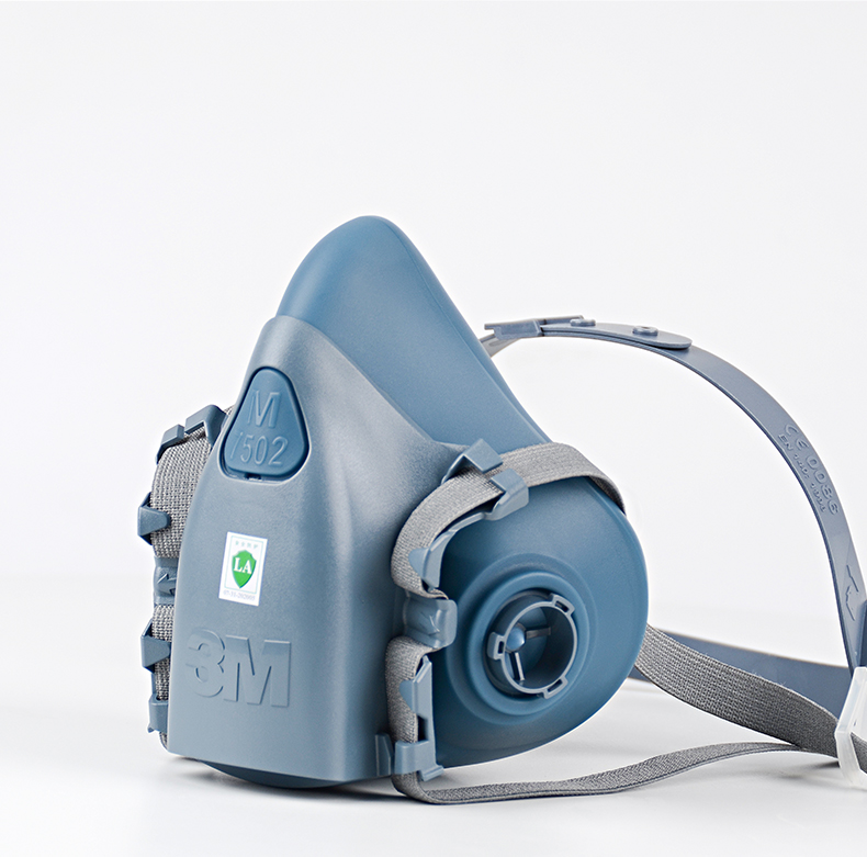 3m7502半面罩防毒面具防工业防尘头罩呼吸器套配滤棉或滤毒盒使用