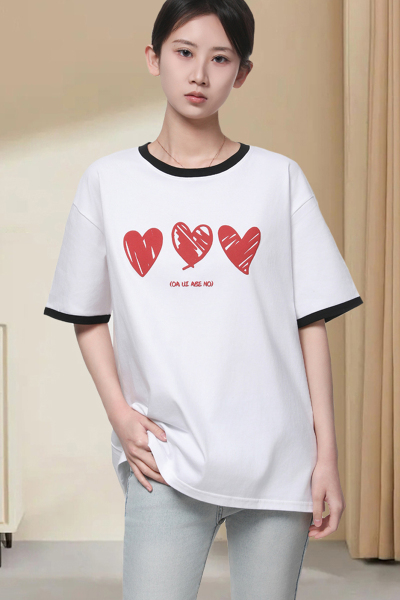 纯棉t恤女士短袖夏季中长款宽松白色t半袖学生遮屁股圆领女装上衣