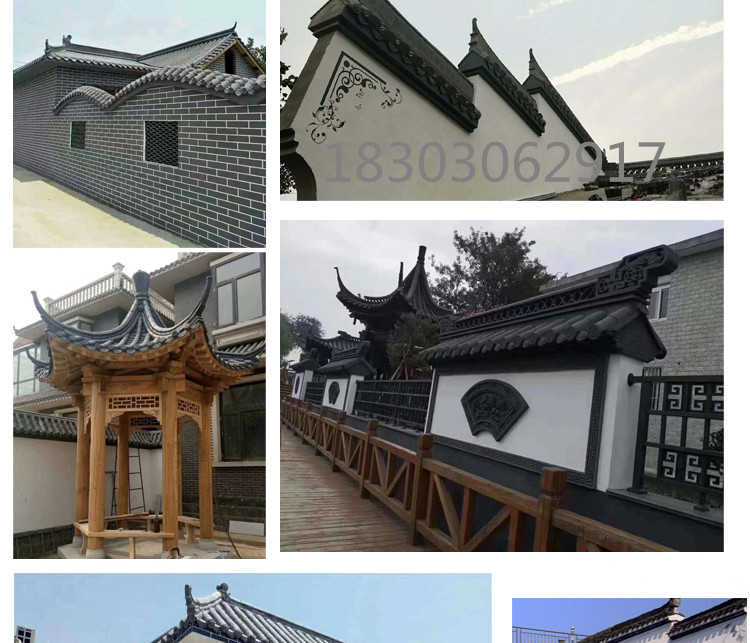 仿古青瓦围墙瓦屋顶瓦片徽派四合院中式门头琉璃瓦装饰小青瓦厂家