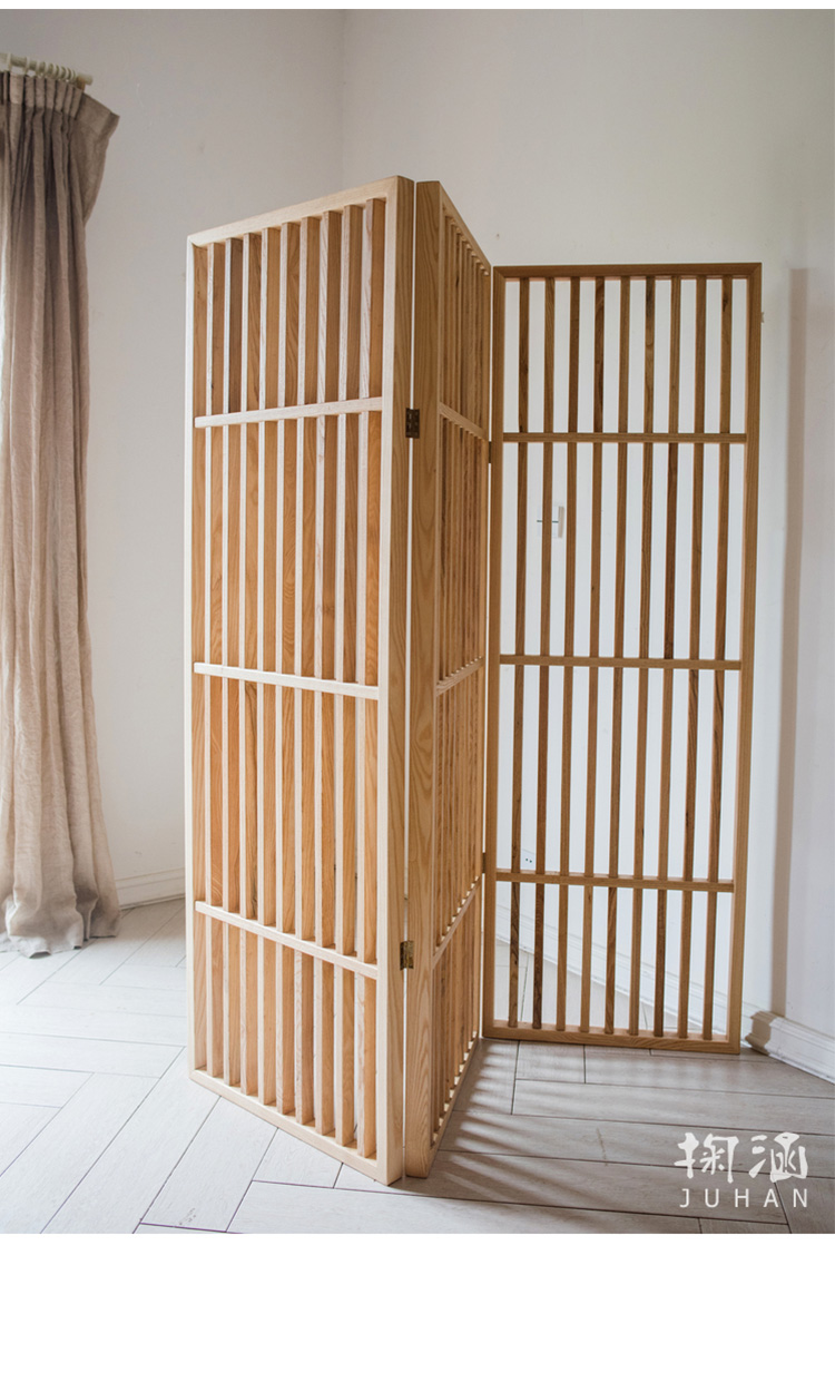 汐岩白蜡木实木屏风隔断禅意日式中式风格设计师空间陈列装饰