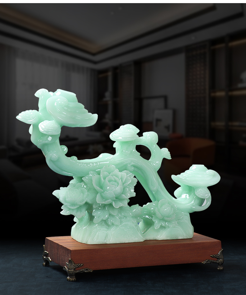 礼氏嘉玉如意摆件天然玉石工艺品乔迁新居礼品家居客厅玄关位酒柜装饰