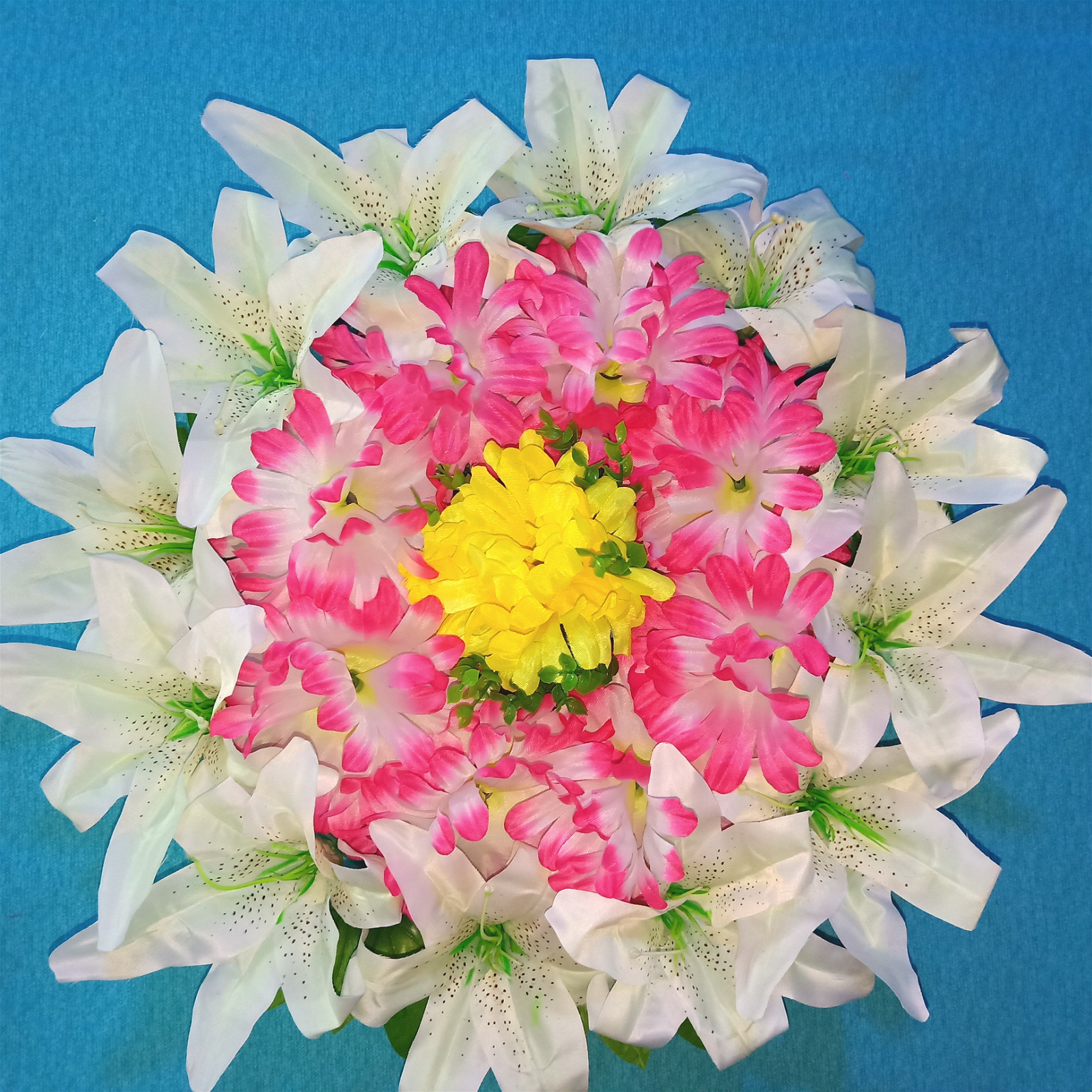 清明节扫墓花上坟假花祭奠装饰花圈绢布仿真白事祭祀墓前殡葬用品