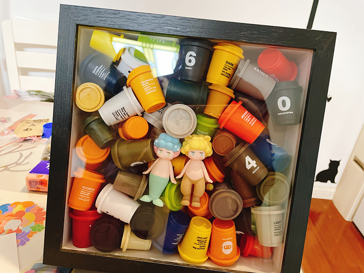 敬平(jing ping)装饰用品/礼品 敬平三顿半咖啡罐展示框 收纳盒diy