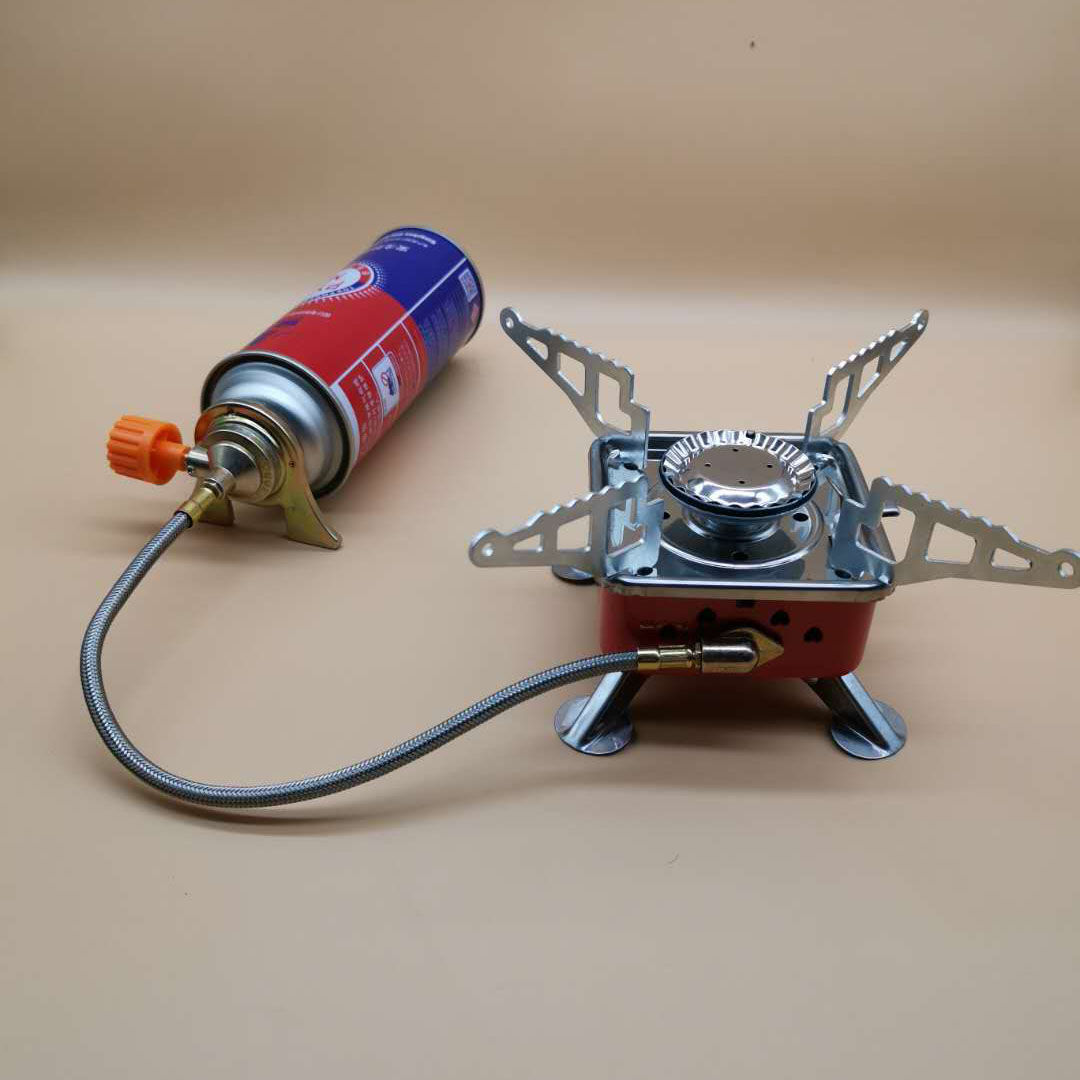 《户外迷你小四方炉燃气炉便携式折叠卡式炉野营炉头野炊炊具丁烷气