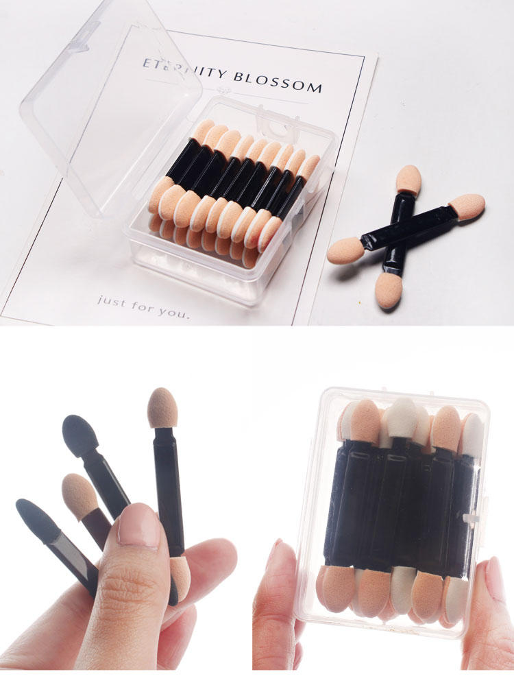 特惠双头海绵眼影棒一次性小号迷你一支装便携式化妆刷工具三维工匠