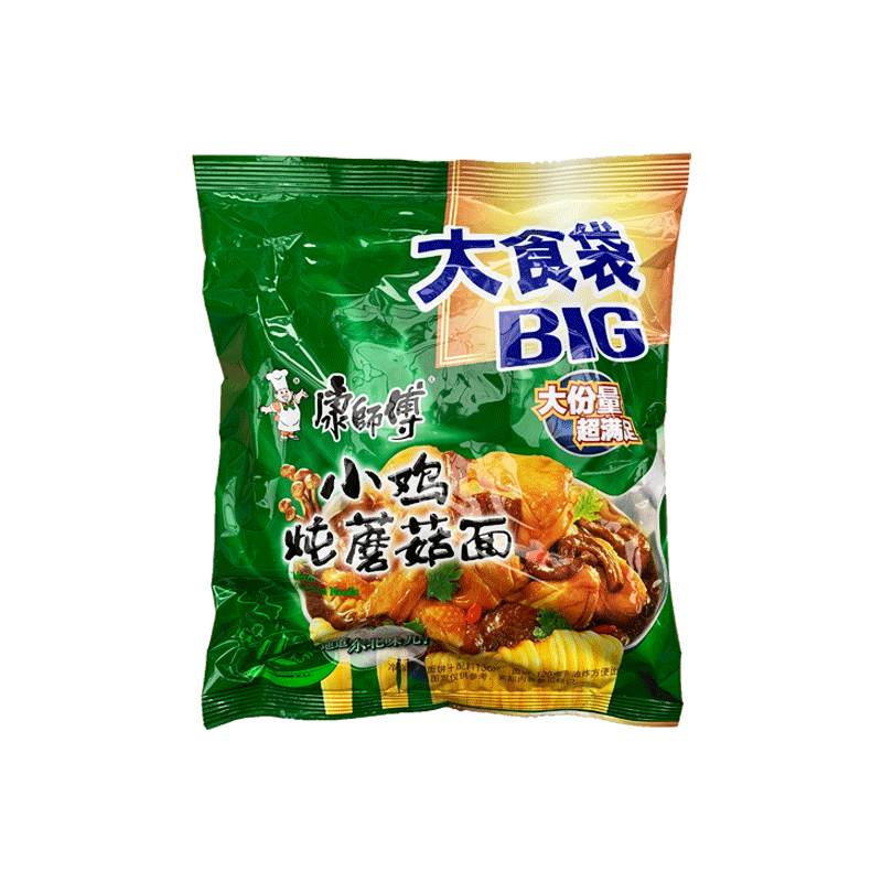 康师傅大食袋小鸡炖蘑菇面袋装方便面速食夜宵泡面12袋24袋