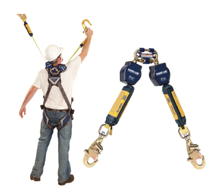 j3m3101277双腿小型速差器配2个抓钩和安全带连接