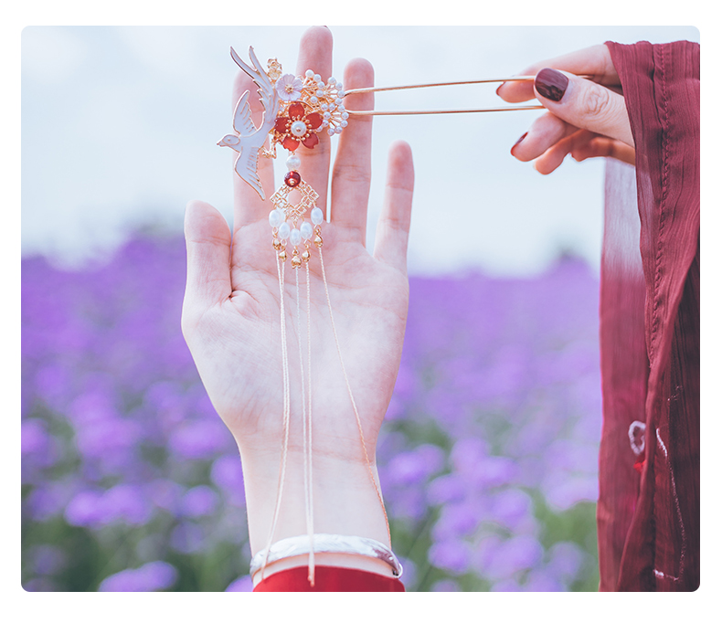 古风发饰发簪女汉服头饰流苏步摇超仙气边夹发钗簪子古代古装套簪jimi