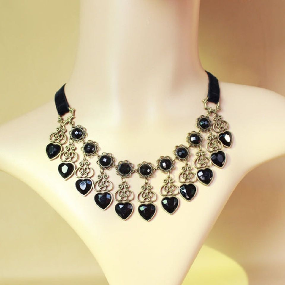 爱心流苏吊坠项链毛衣链项圈颈带大气时尚脖子饰品项链女锁骨链