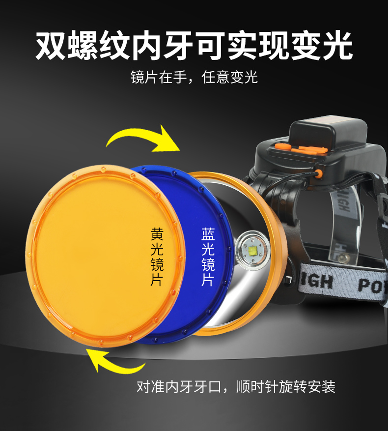 迈诗蒙led照明/光源t3065d-6066d 苏宁放心购头顶灯强光头灯led充电