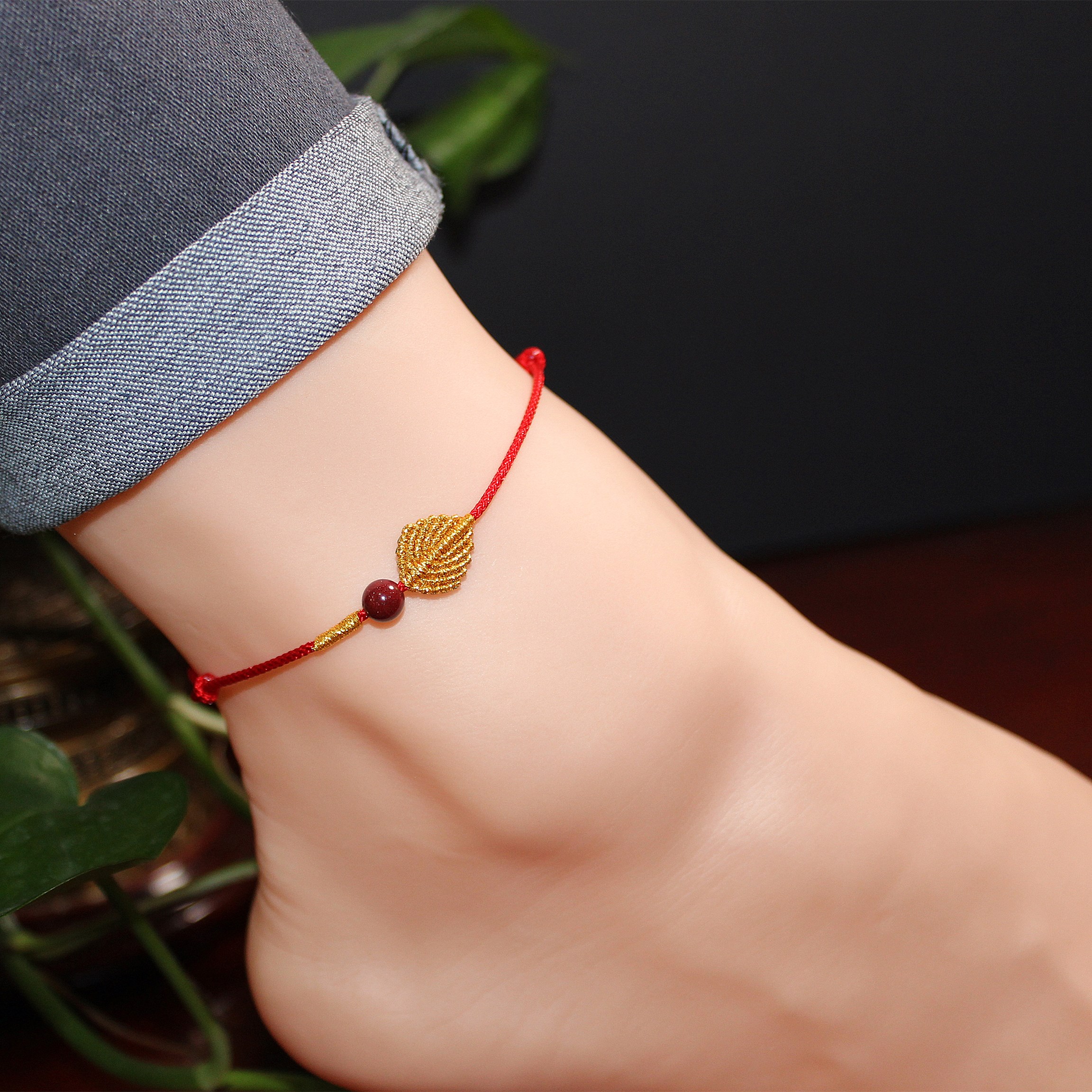 卡蜜西瓦(kamixiwa)时尚手镯/手链/脚链 kamixiwa朱砂脚链金枝玉叶脚