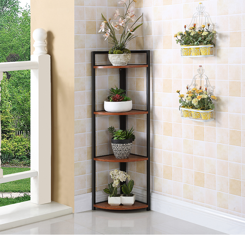 三维工匠花架hj8888 花架子多层室内三角客厅省空间置物架铁艺阳台