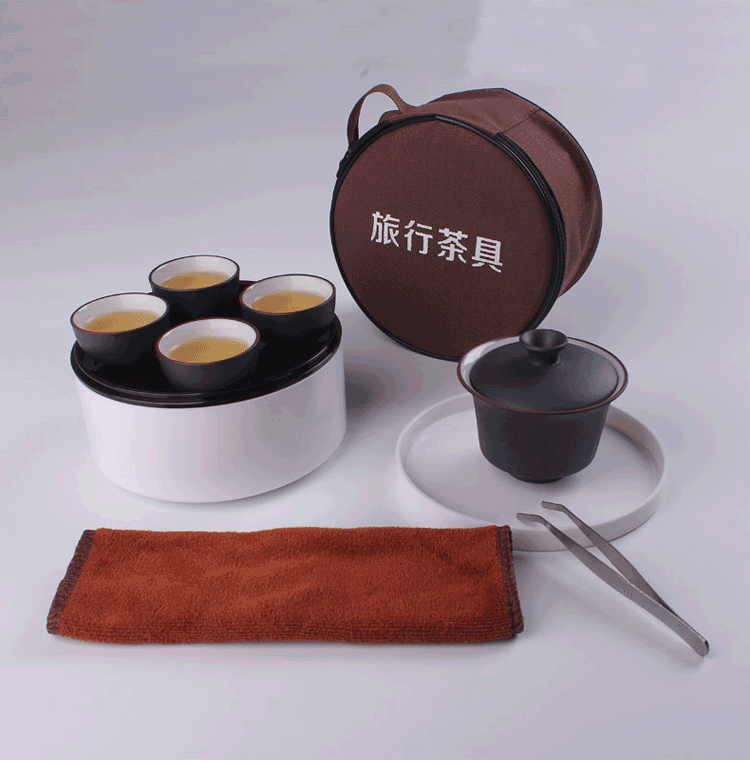 三维工匠随身携带功夫茶具旅行套装便携式小包迷你简约4人小型户外带