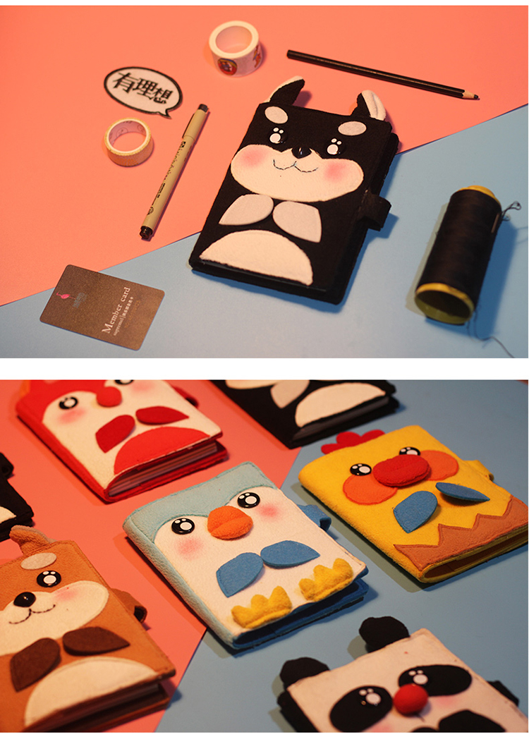 可爱系笔记本萌宠系列hobo同款a6空白手账本日记本记事本本子学生文具