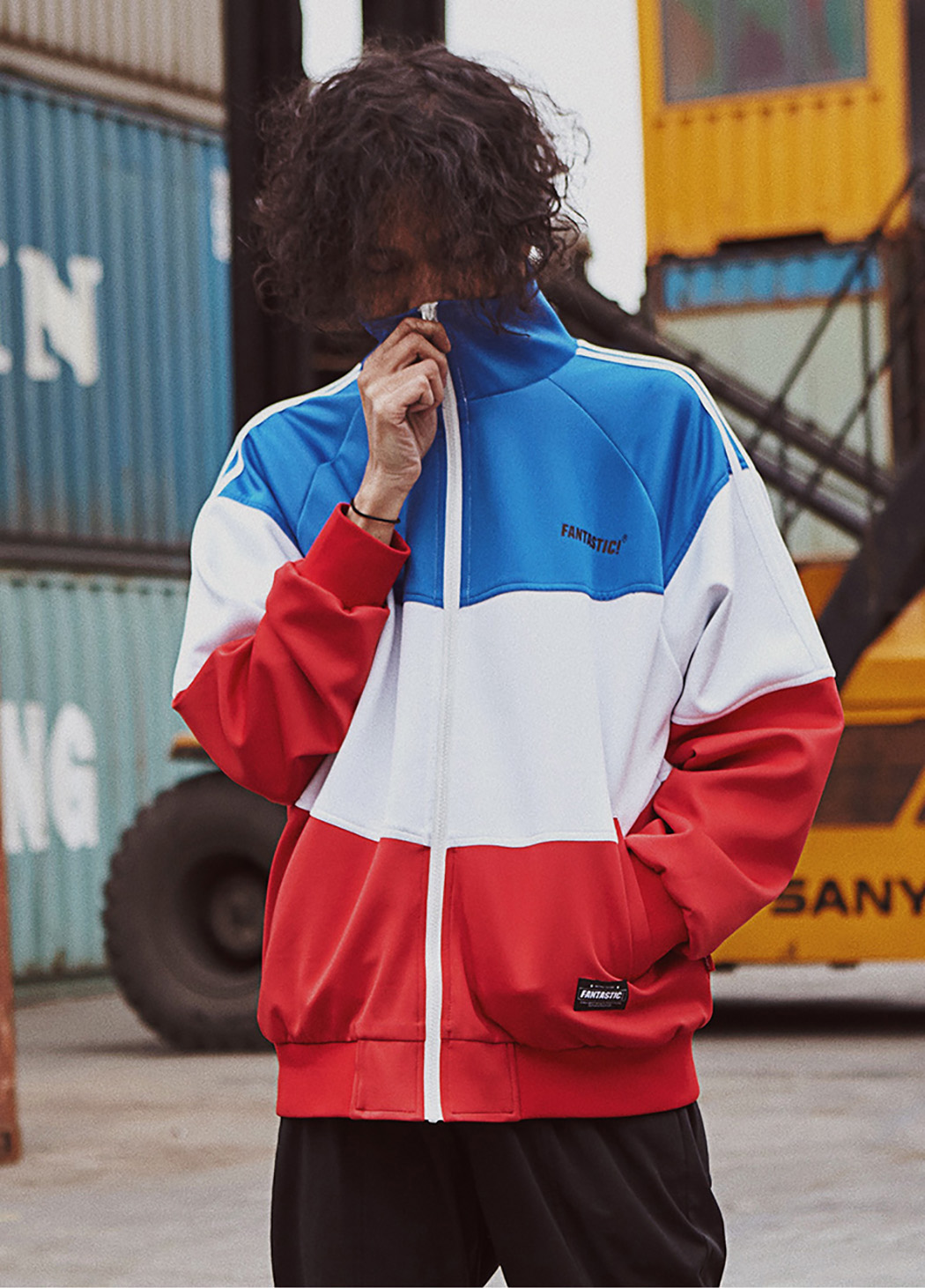 fantasticplanet怪诞星球复古拼色运动夹克