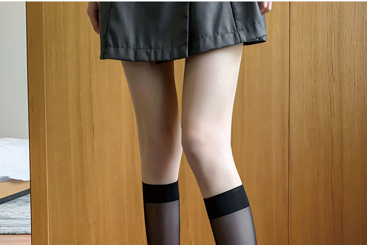 高透小腿袜白色显瘦长筒夏季丝袜女学生及膝袜超薄ins潮