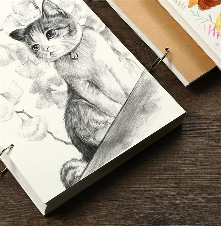 本画纸小学生水彩绘画美术a4纸画画本空白|8k素描本40张21件【价格