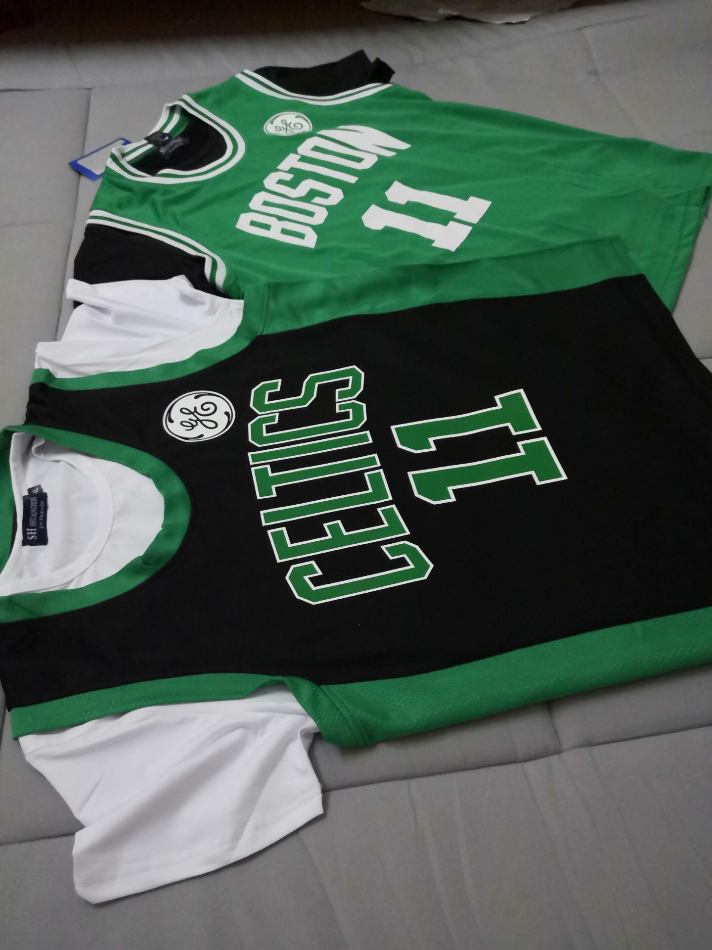 凯尔特人篮球服套装男女欧文短袖球衣上衣单件背心定制印号 欧文四