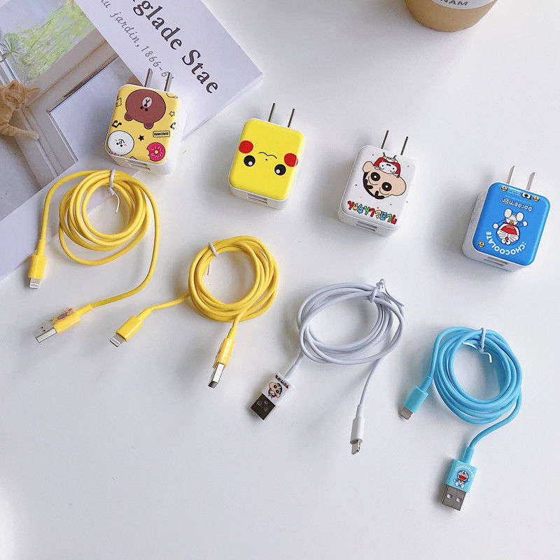 潮牌迪斯尼卡通充电器套装带数据线苹果安卓type-c皮卡丘充电头 杰瑞