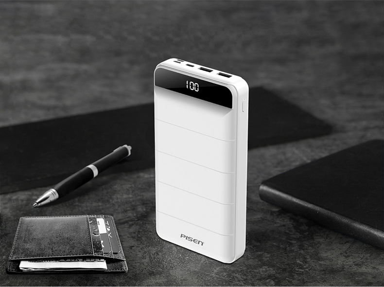 品胜pisen聚合物移动电源30000毫安充电宝电宝lcd电量显示双输出三