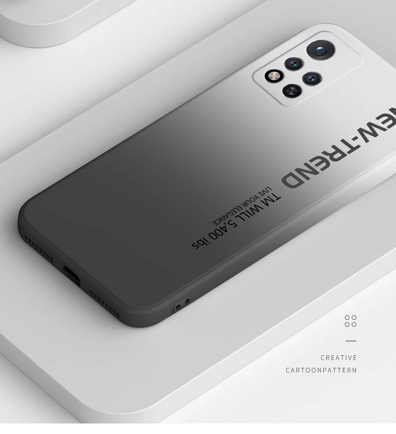 品托红米note11手机壳新款渐变色直边液态硅胶note11pro时尚网红男女