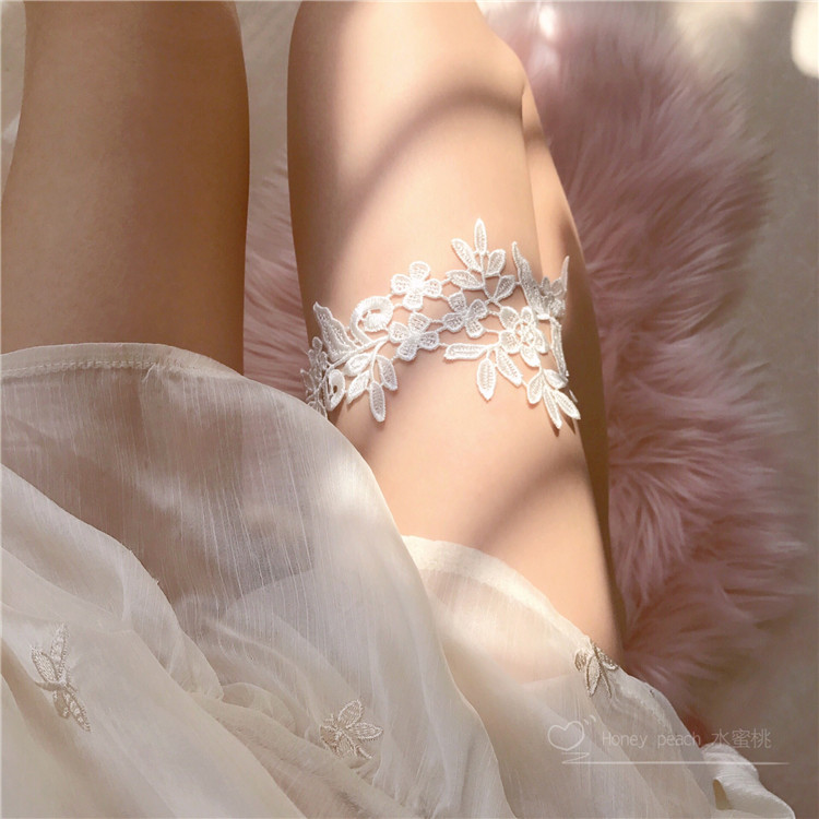 《腿环女性感日系情趣内衣丝袜配饰软妹蕾丝花边蝴蝶结大腿圈推荐