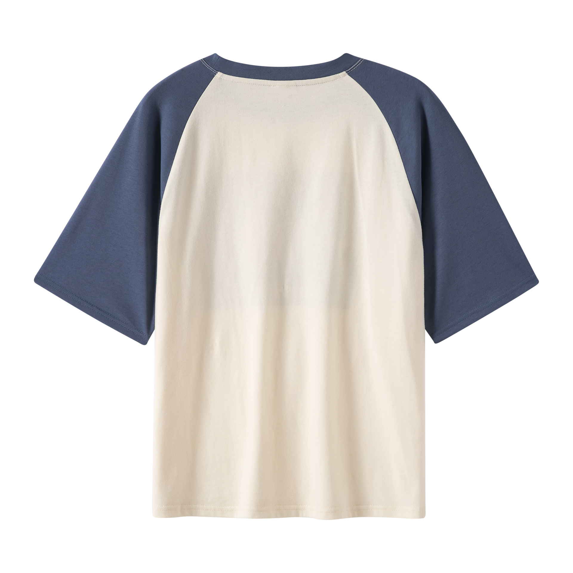 t恤女拼色2021春夏新品休闲气质棉套头插肩短袖圆领宽松型