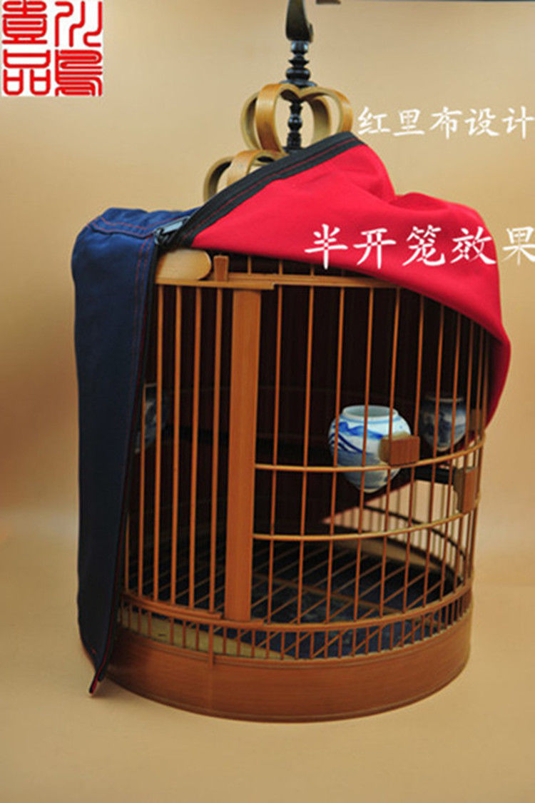 画眉鸟川笼标准笼衣笼布双层双色鸟笼衣笼罩特价蓝色