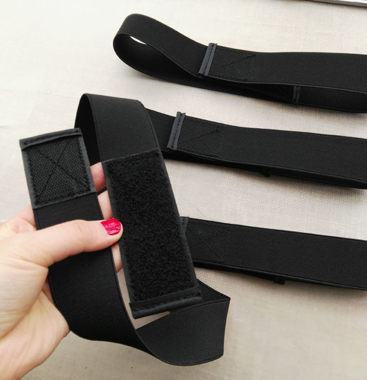 4cm魔术贴腰带女宽百搭舞蹈束腰防过敏皮带隐形无痕装饰松紧腰封黑色