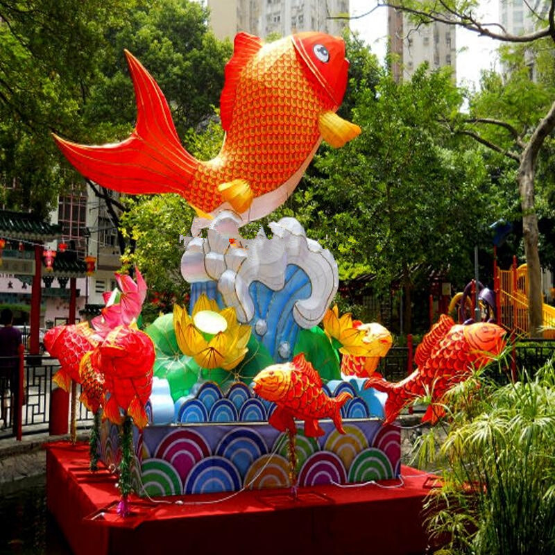 中秋花灯鱼金鱼鲤鱼灯笼花灯手工花灯创意光花灯节庆花灯装饰品