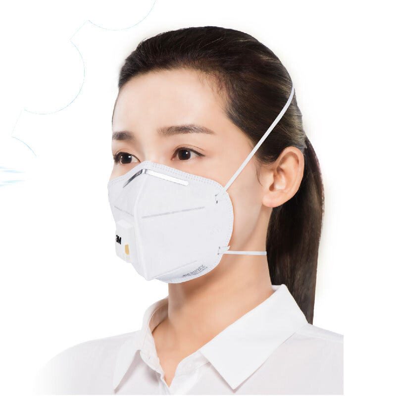 3m口罩9002v防粉尘防雾霾过滤有毒气体有呼吸阀头带式3只装
