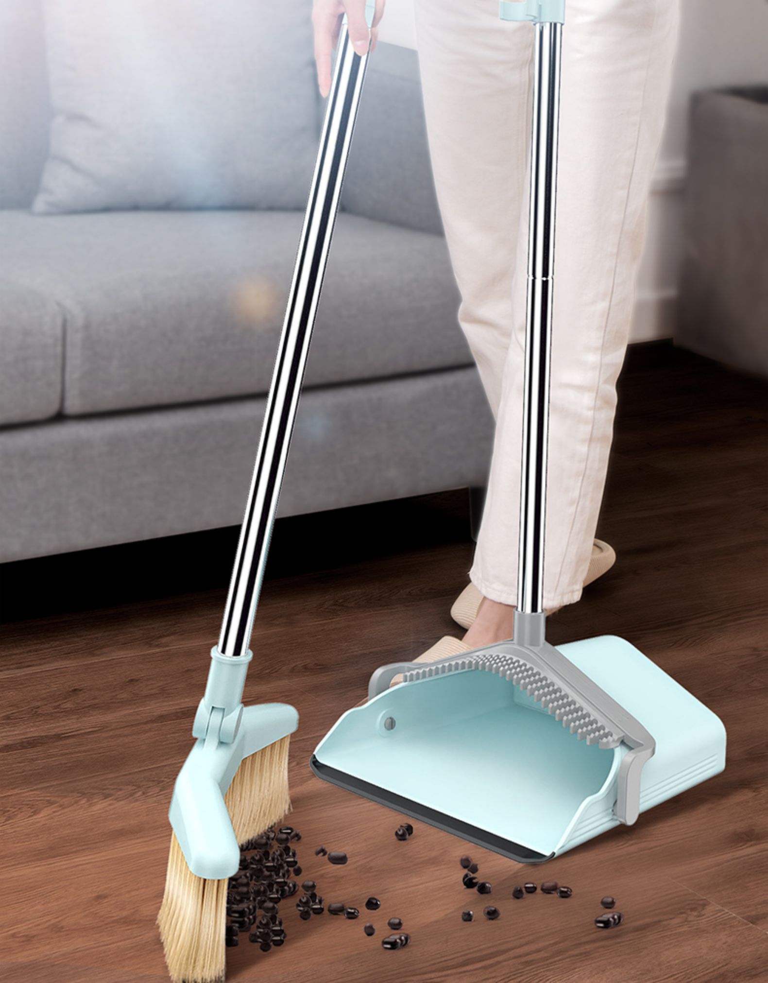 扫把簸箕套装组合家用撮箕魔术笤帚刮水器卫生间扫水扫帚扫地三维工匠