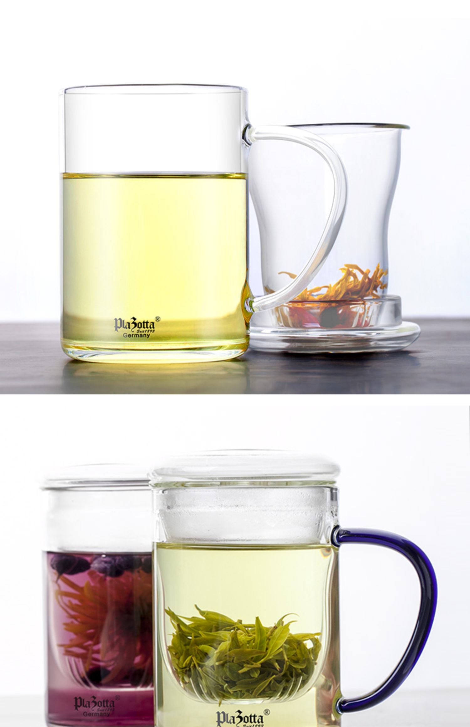 德国pazotta玻璃杯茶水分离过滤花茶杯办公室泡茶家用带盖水杯 敬平