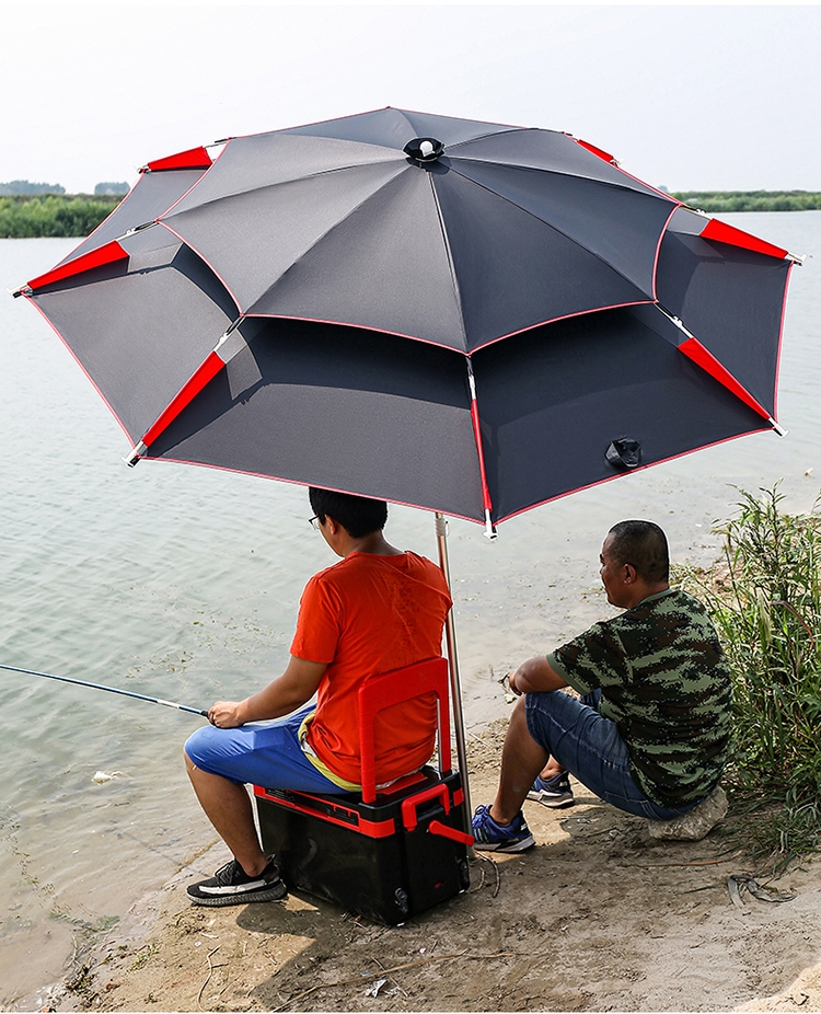 钓伞钓鱼伞加厚黑胶万向垂钓双层加大闪电客26m渔伞遮阳伞折叠伞