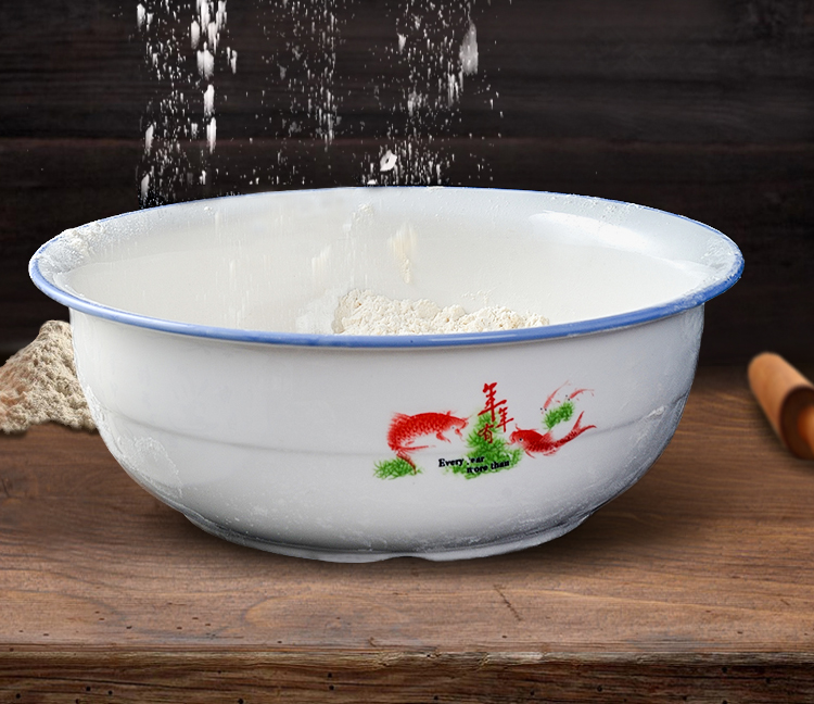 沸福家居 老式家用陶瓷和面瓷盆大号厨房大盆晒大酱盆和面盆活面