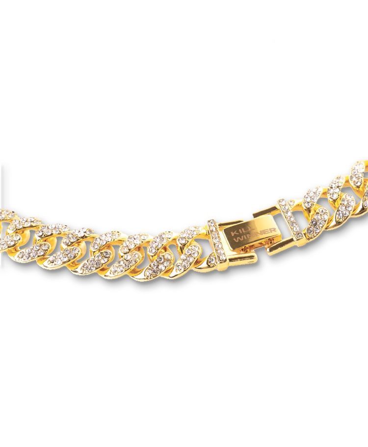 killwinner手链项链回到未来多色双排镶钻古巴手链潮牌饰品银色项链