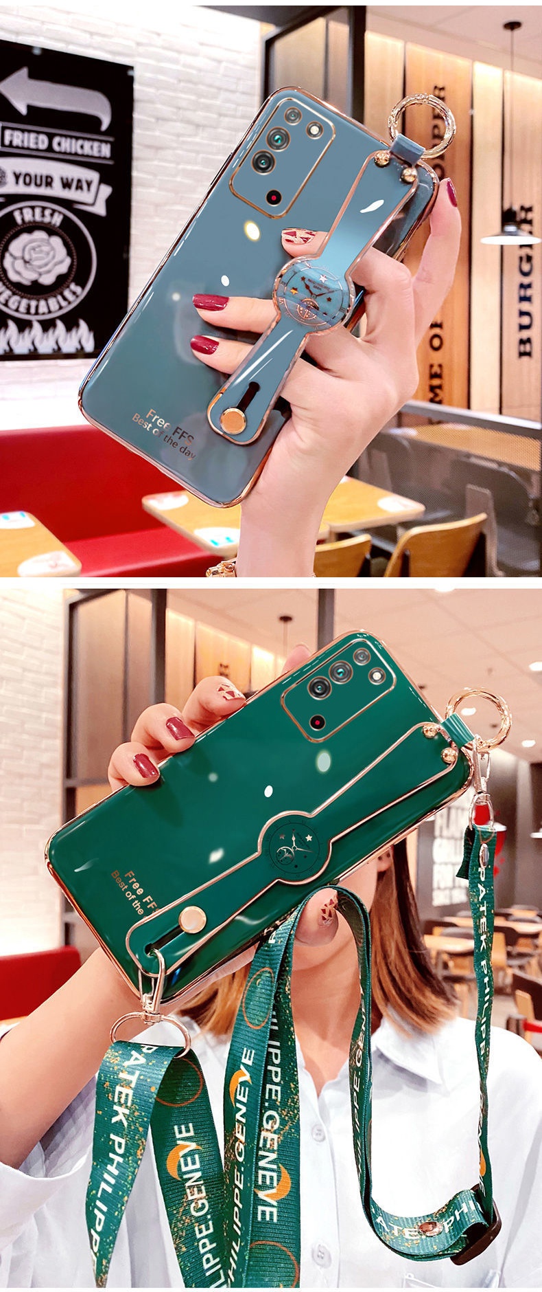 tidiui荣耀x10手机壳女款honorx10腕带保护套telal00a硅胶包镜头防摔