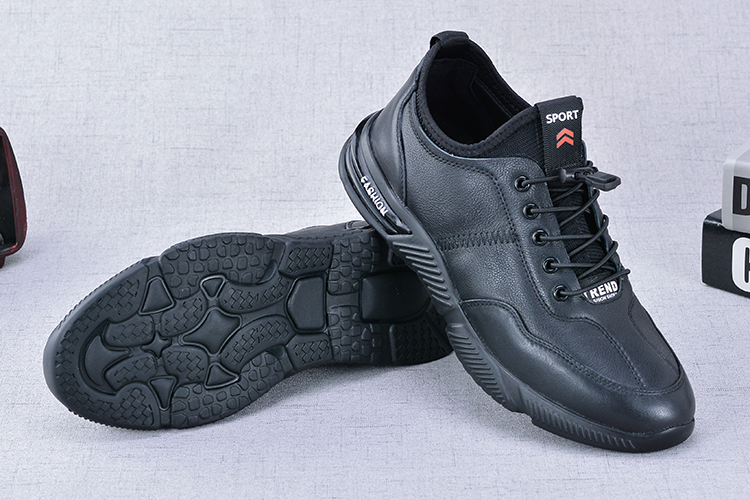 运动休闲皮鞋男2020春季新款软皮软面舒适头层牛皮男士旅游鞋 闪潮