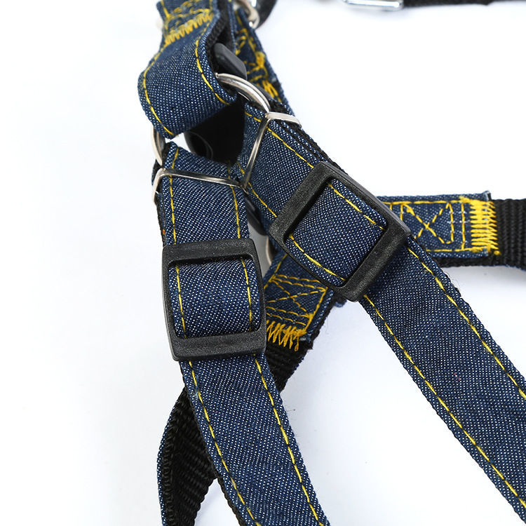 牛仔粉色两件套s建议27斤狗狗遛狗牵引绳牛仔胸背套装带泰迪狗链子