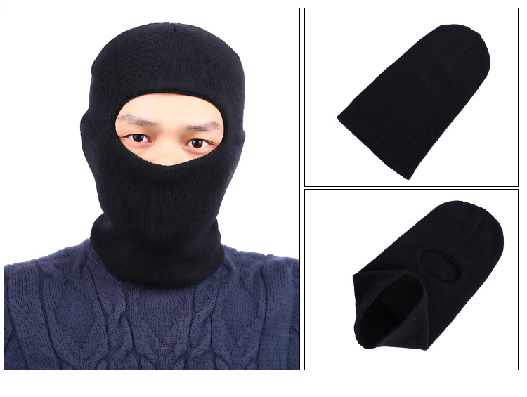 热卖头套毛线反恐面罩cs土匪帽男士围脖打劫帽蒙面罩保暖黑色露眼
