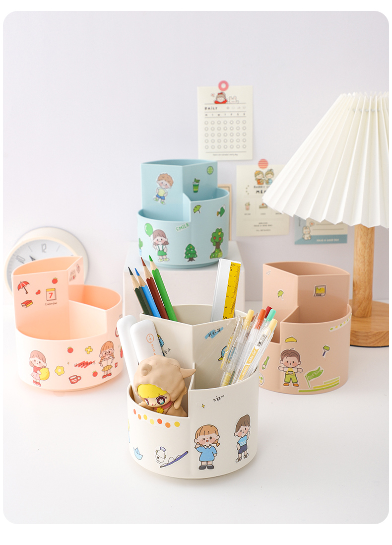 希杰狮王可爱个性创意网红少女心简约ins风旋转笔筒办公室学生桌面