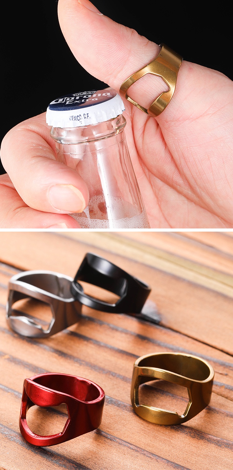 创意指环戒指开瓶器开罐器不锈钢启瓶器酒吧魔术啤酒扳手瓶起子 feng