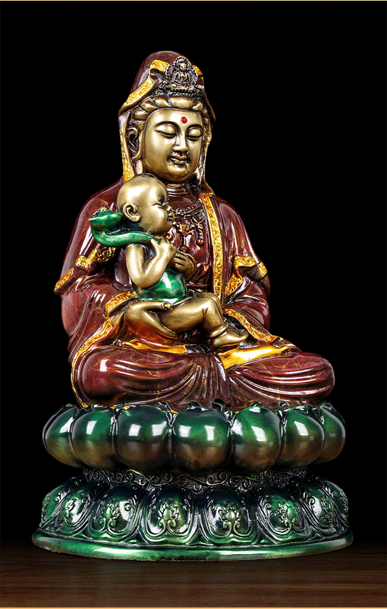 美帮汇铜观音菩萨摆件求财家供观世音菩萨佛像居家供奉