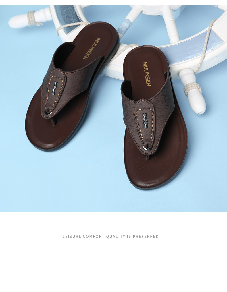 木林森夏季新款室外拖鞋男外穿凉鞋潮软底时尚凉拖防滑防臭人字拖